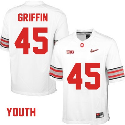 Ohio State Buckeyes Youth Archie Griffin #45 White Authentic Nike Playoffs College NCAA Stitched Football Jersey SP19Y50HN